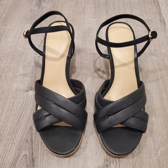 NEW Via Spiga Inna Espadrille Wedge Sandal Black - Picture 2 of 5